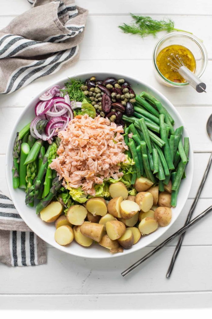 Nizza-Salat (Salade Niçoise) mit Räucherlachs Rezept | Elle Republic