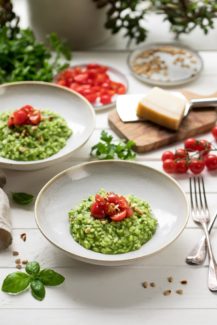 Spinat-Risotto mit frischen Kräutern, vegetarisch Risotto Rezept