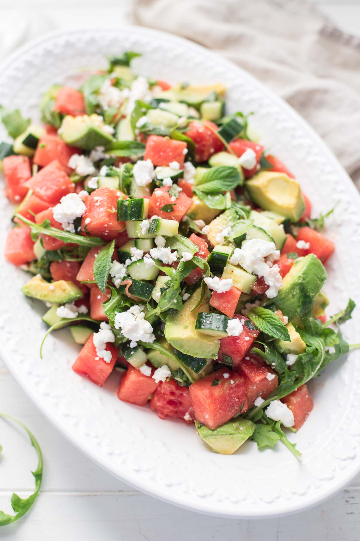 rezept fuer melonensalat mit feta rucola und gurken - QadeerRobynn