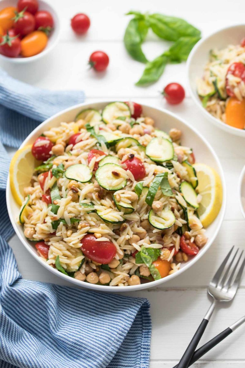 Orzo Salad with Zucchini and Chickpeas Recipe Elle Republic
