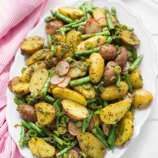 Chimichurri Kartoffelsalat mit grünen Bohnen, vegan Rezept