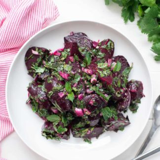 Beetroot Salad with fresh Herbs Parsley, Mint, Cilantro)