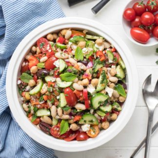 Mediterranean Bean Salad with Roasted Peppers