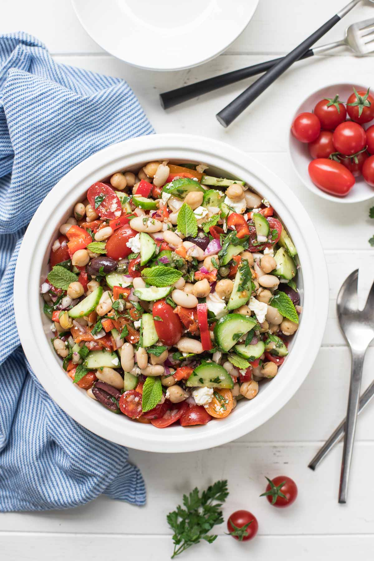 Mediterranean Bean Salad with Roasted Peppers