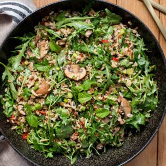 Bunter Reissalat mit Champignons und Kräuter Rezept