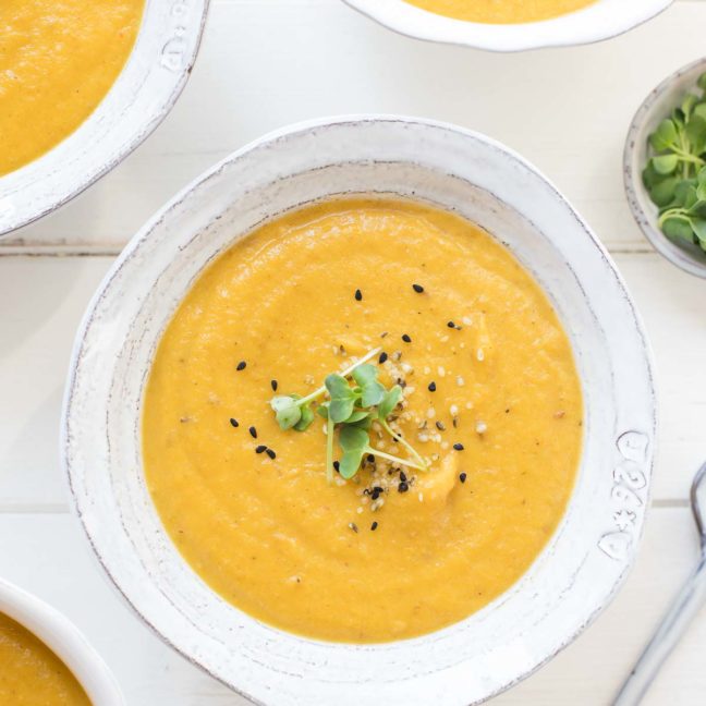 Möhrensuppe mit Kokosmilch, karotten suppe vegan,