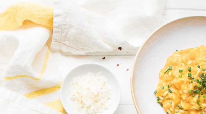 Cremige Kürbis-Risotto mit Butternut-Kürbis, Ingwer, Parmesan Rezept