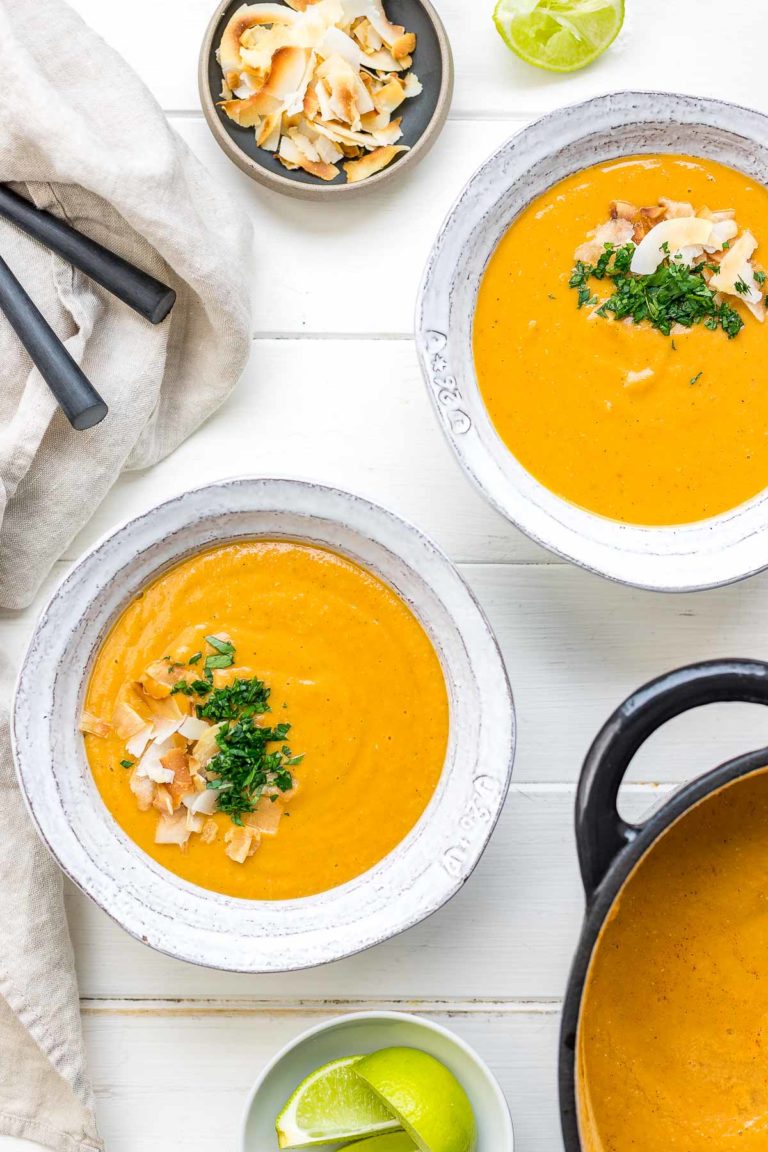 Curry-Coconut-Lentil Soup with Sweet Potato