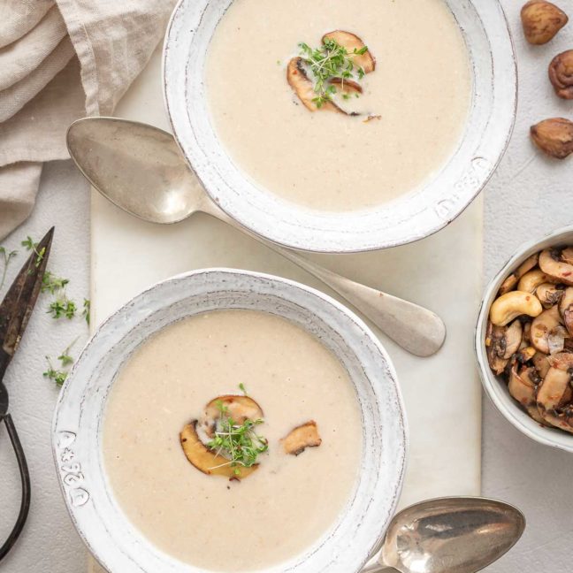 Maronensuppe Rezept als Vorspeise im Weihnachtsmenü