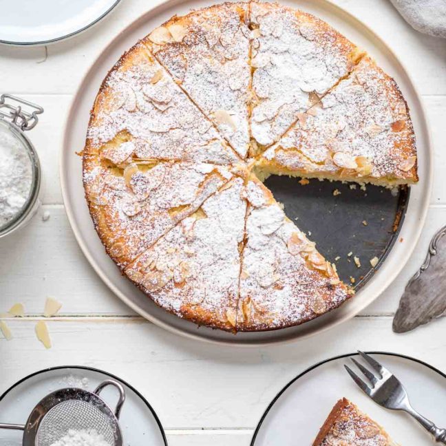 Mandelkuchen mit Ricotta und Zitrone (ohne Mehl), glutenfreies Rezept