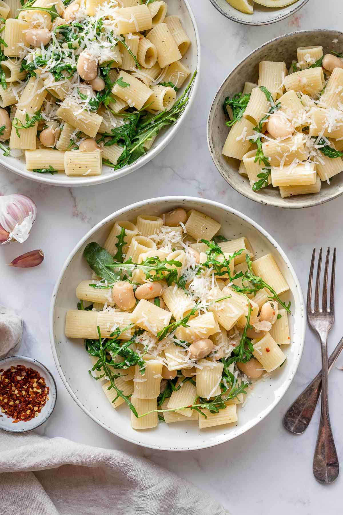 Pasta With White Beans Arugula And Lemon Recipe Elle Republic