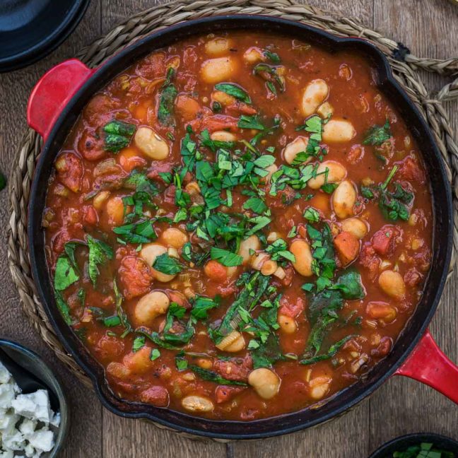 Gebackene weiße Bohnen in Tomatensoße, Gigantes Plaki Rezept