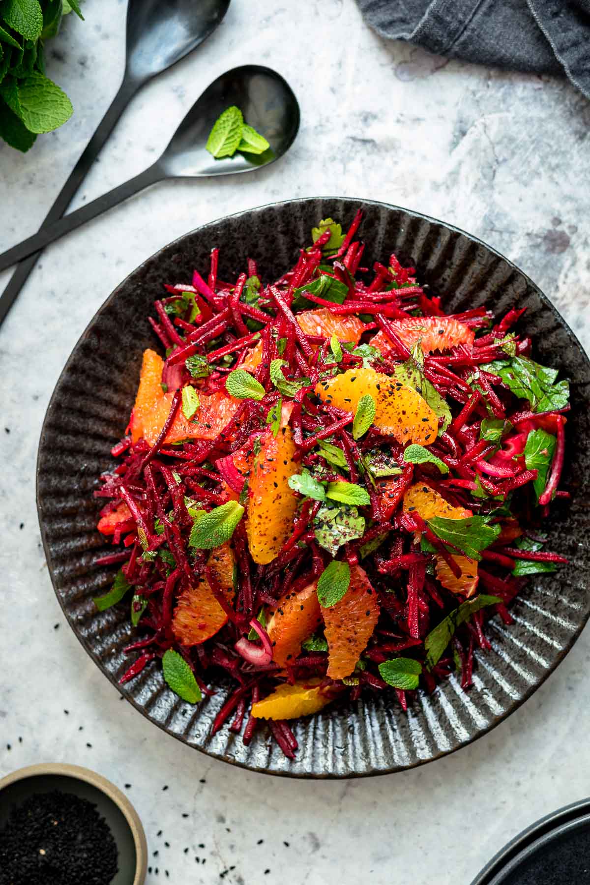 Roher Rote Beete Salat mit Orangen