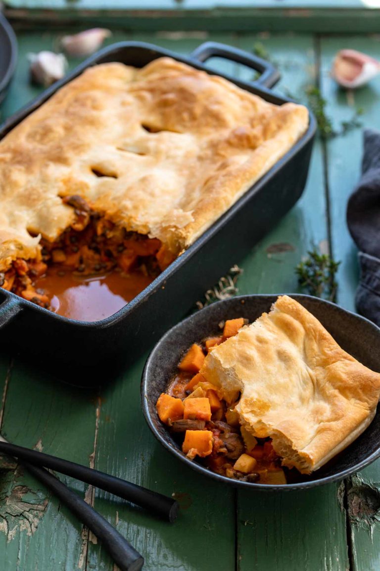 Vegetable Pot Pie with Sweet Potato & Lentils