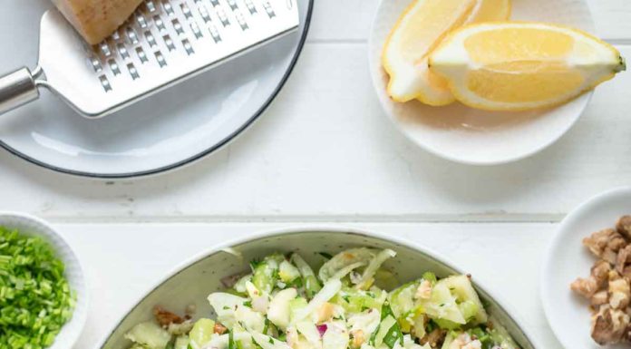 Sellerie Salat mit Apfel, Fenchel mit Parmesan