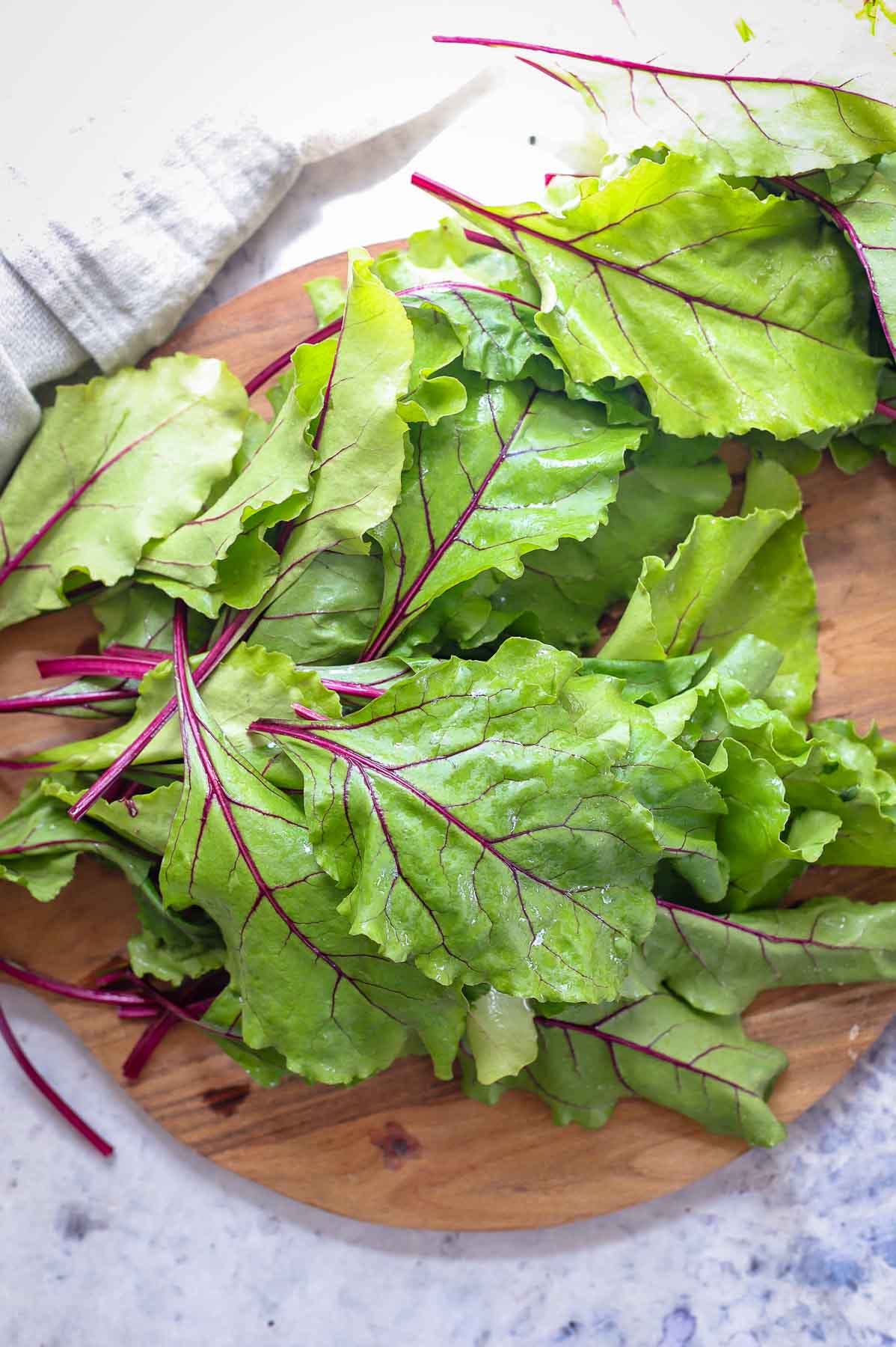 Asian Style Beet Greens Quick Stir Fry Recipe Elle Republic