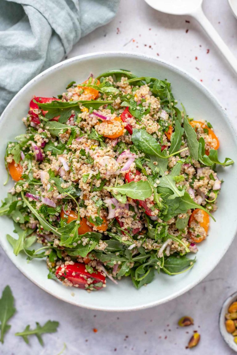 Quinoa Salad with Za’atar, Herbs & Pistachio Recipe Elle Republic