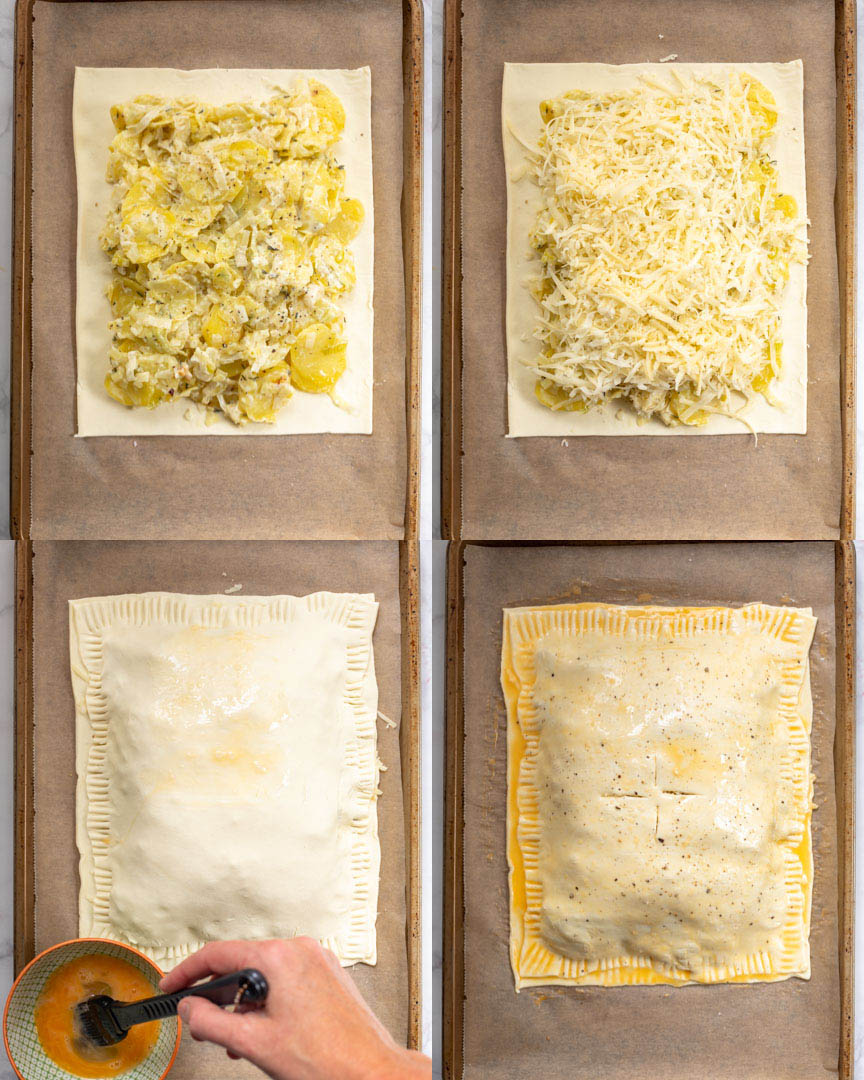 Steps for making the Potato Pie with Leeks & Gruyere