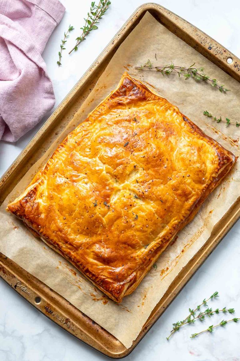 Kartoffel-Pastete mit Lauch und Gruyere-Käse (Rezept mit Blätterteig)