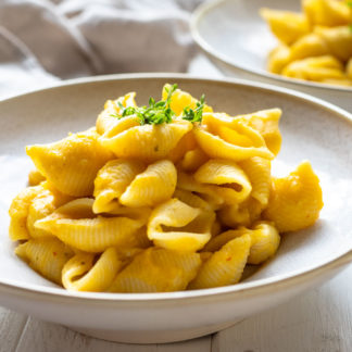 Cremige Kürbis Pasta (vegan) mit Butternut-Kürbis