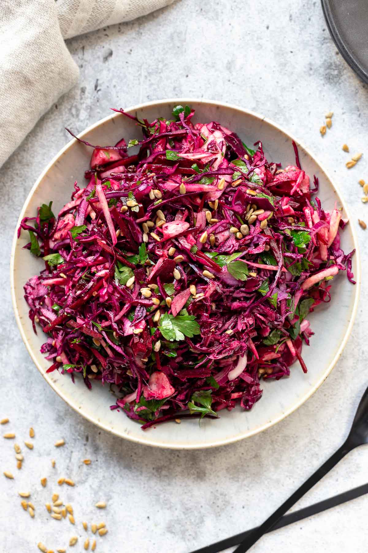 Red Cabbage Slaw with Pears and Cranberries