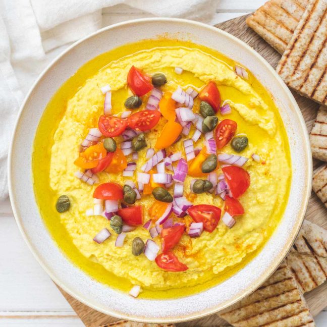 Griechischer Fava Dip mit Chana Dal & Kurkuma