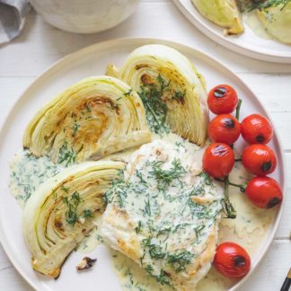 Gegrillter Lengfisch & Kohl mit Buttermilch-Senf-Dill-Soße