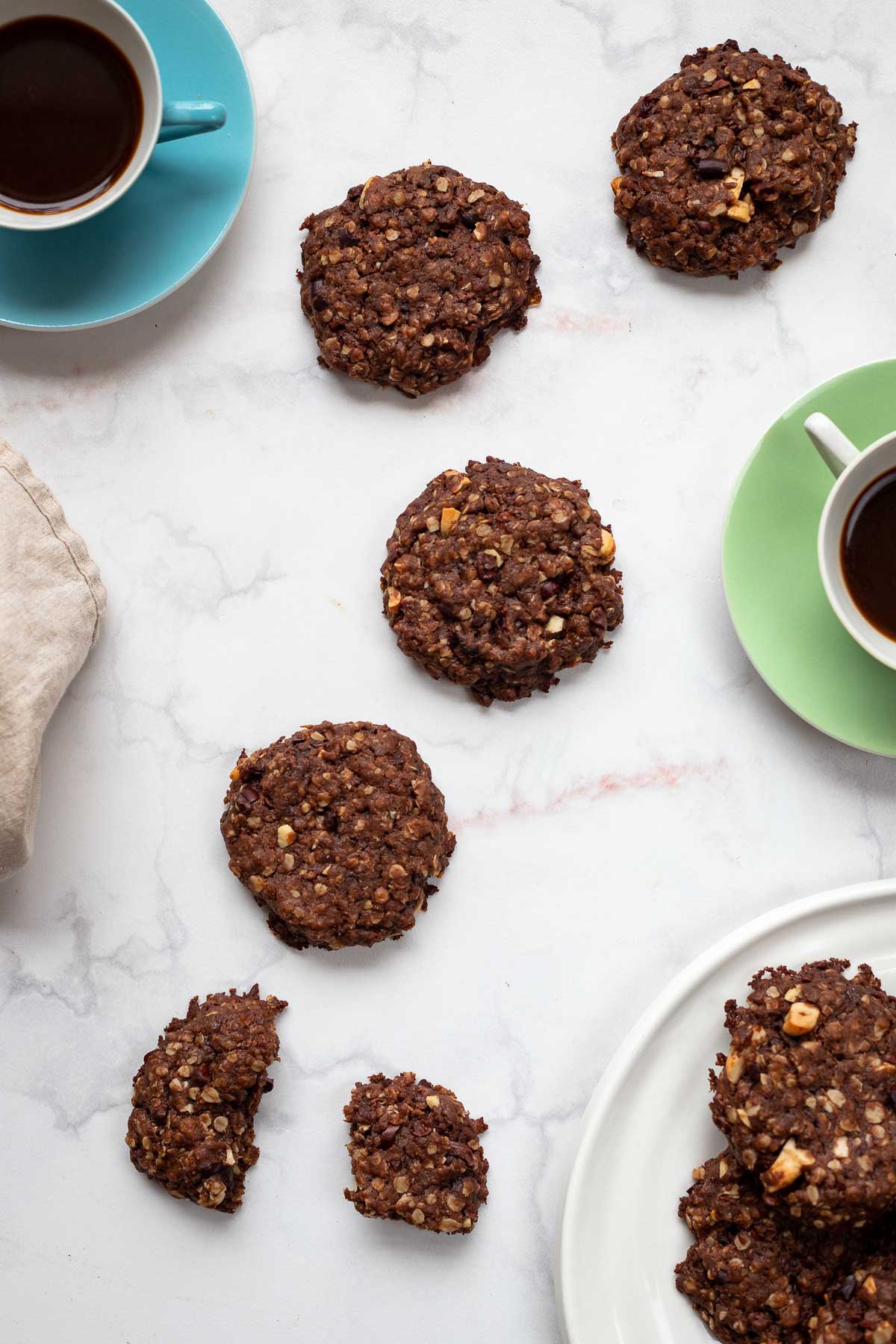 Wholemeal Chocolate Cookies with Cashews & Cocoa Nibs