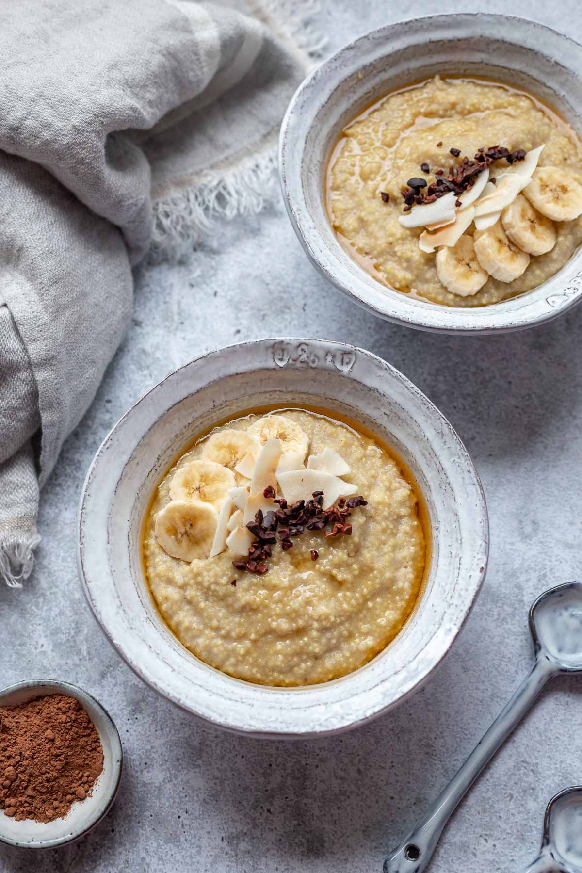 Millet porridge recipe with banana and coconut milk