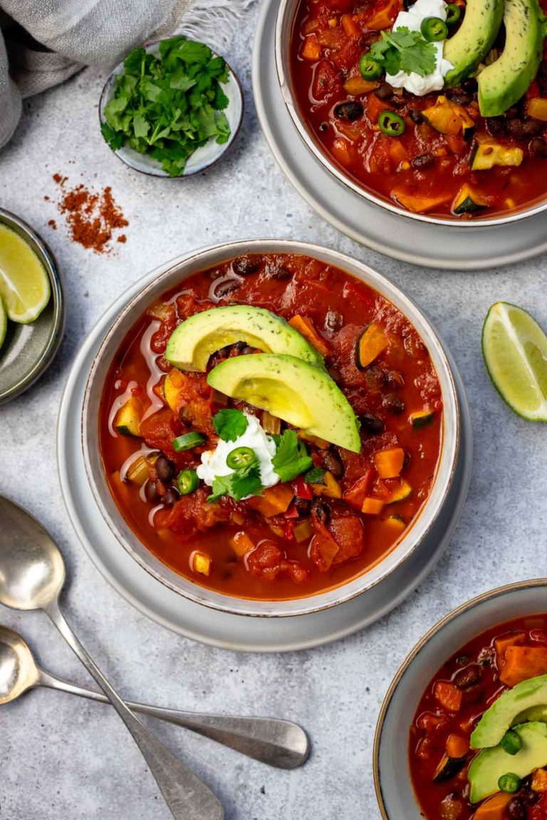 Vegetarisches Chili mit schwarzen Bohnen