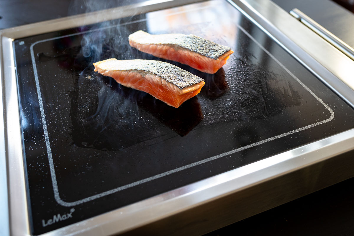Grilled salmon on the ELAG LeMAx grill