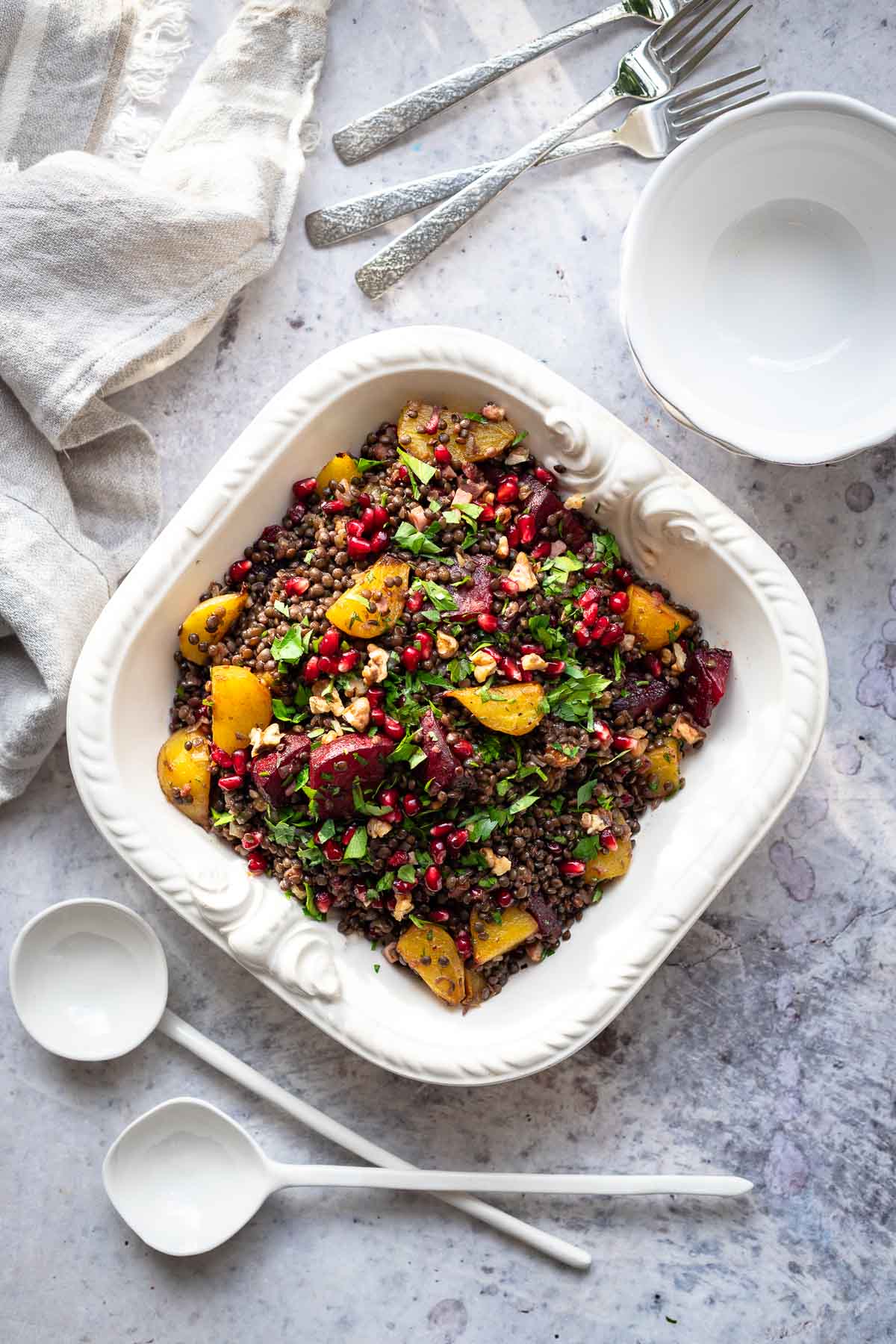 Roasted Beet and Lentil Salad with Dijon-Balsamic Vinaigrette