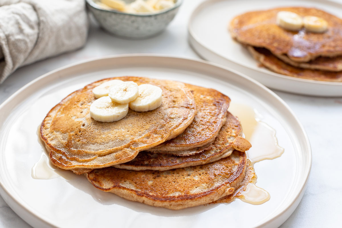 Gesunde Pancakes mit Vollkorn Dinkelmehl