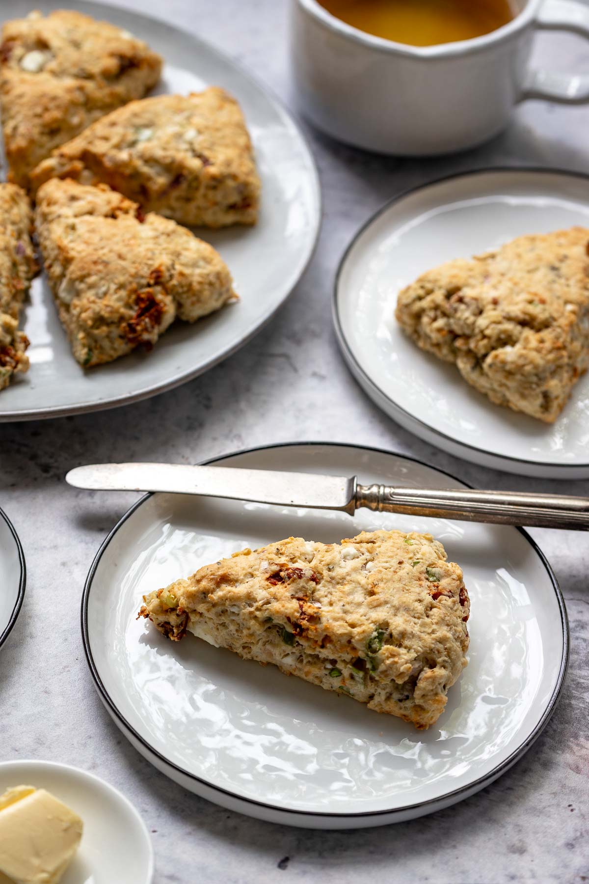 Savory Scones with Feta, Sun-Dried Tomatoes and Herbs