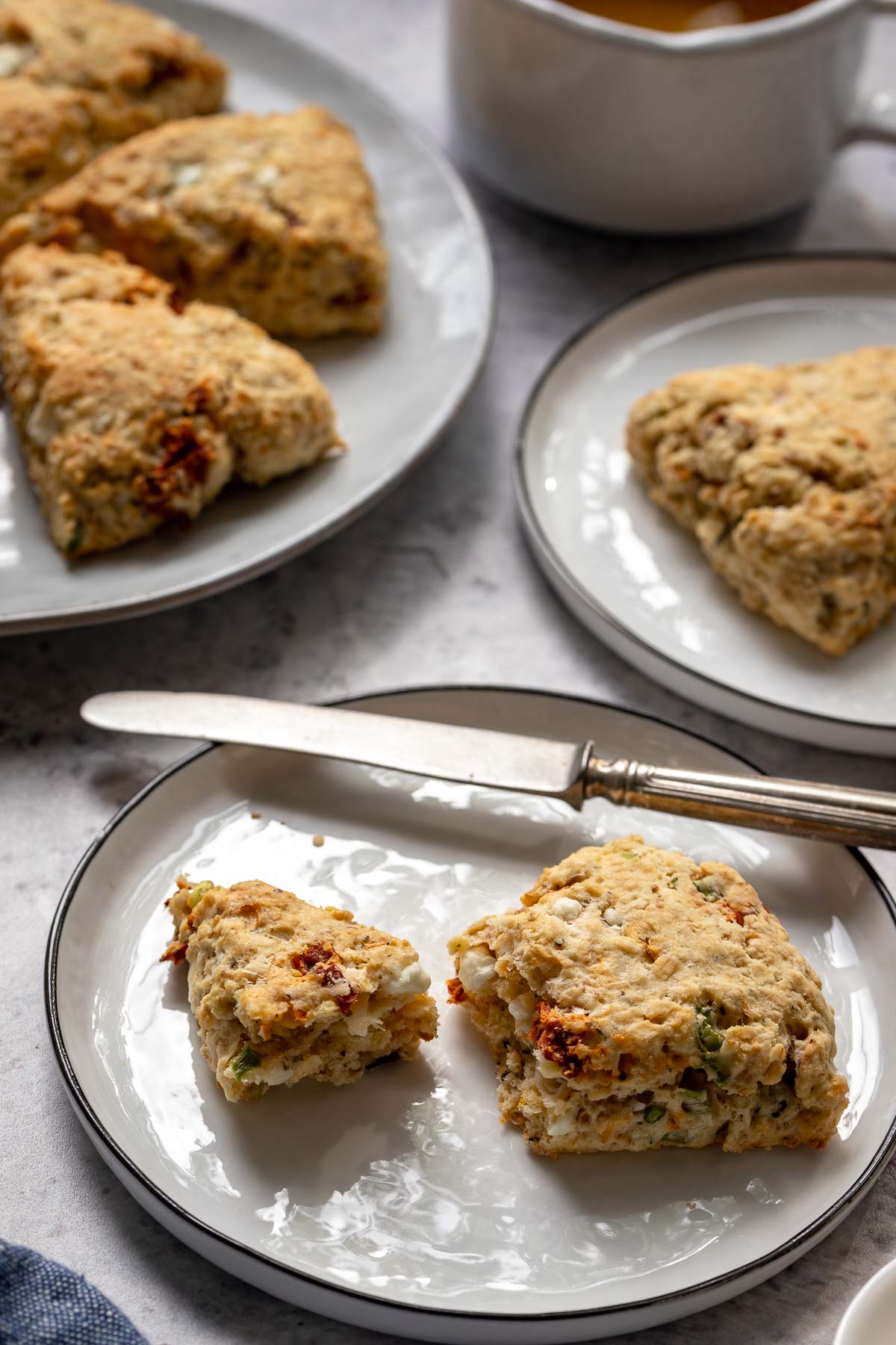 Savory Scones with Feta, Sun-Dried Tomatoes and Herbs