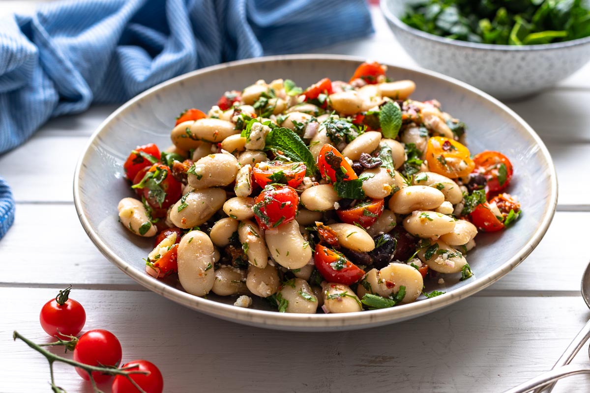 Greek Style Jumbo White Bean Salad