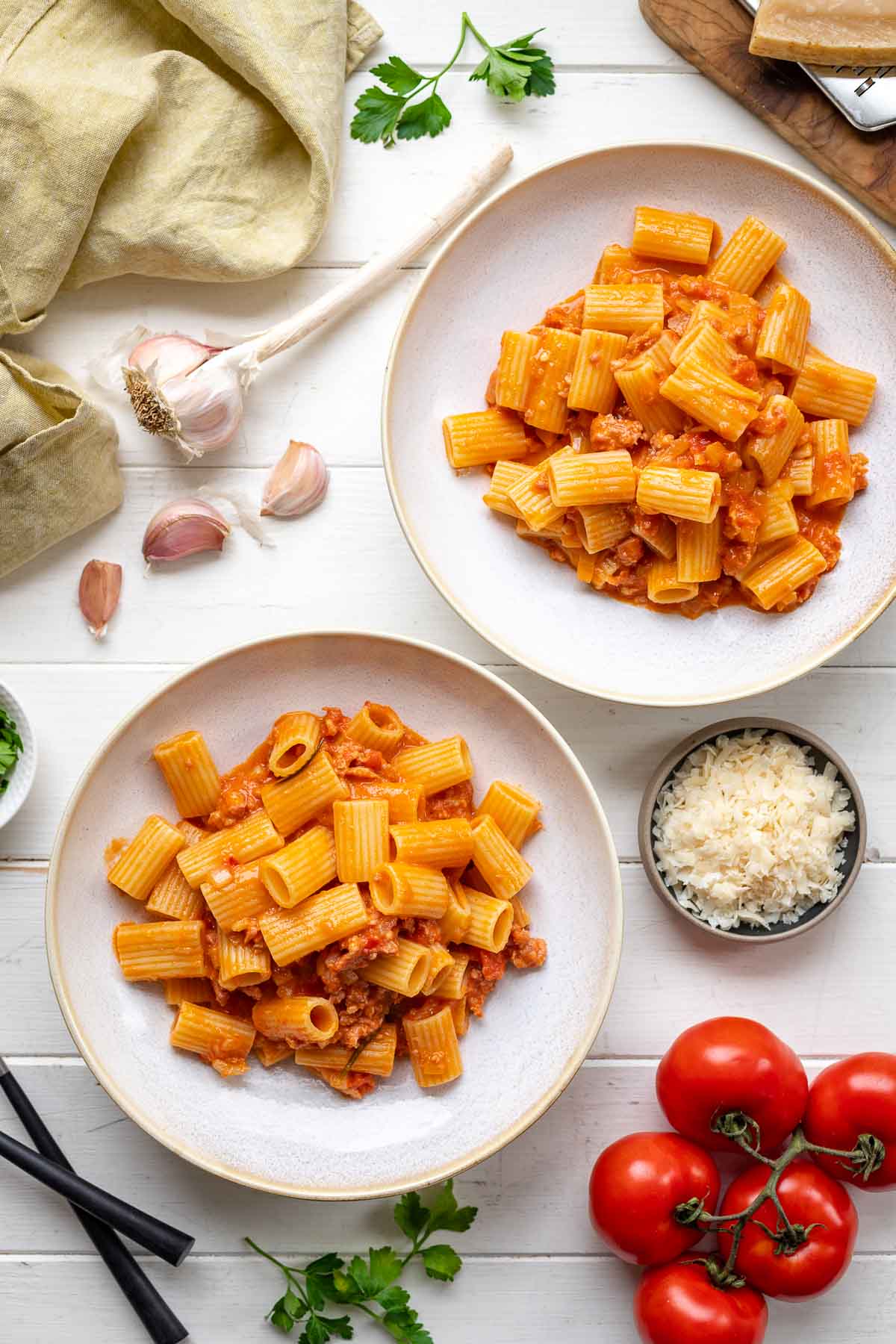 Pasta con Salsiccia with Creamy Tomato Sauce | Recipe | Elle Republic