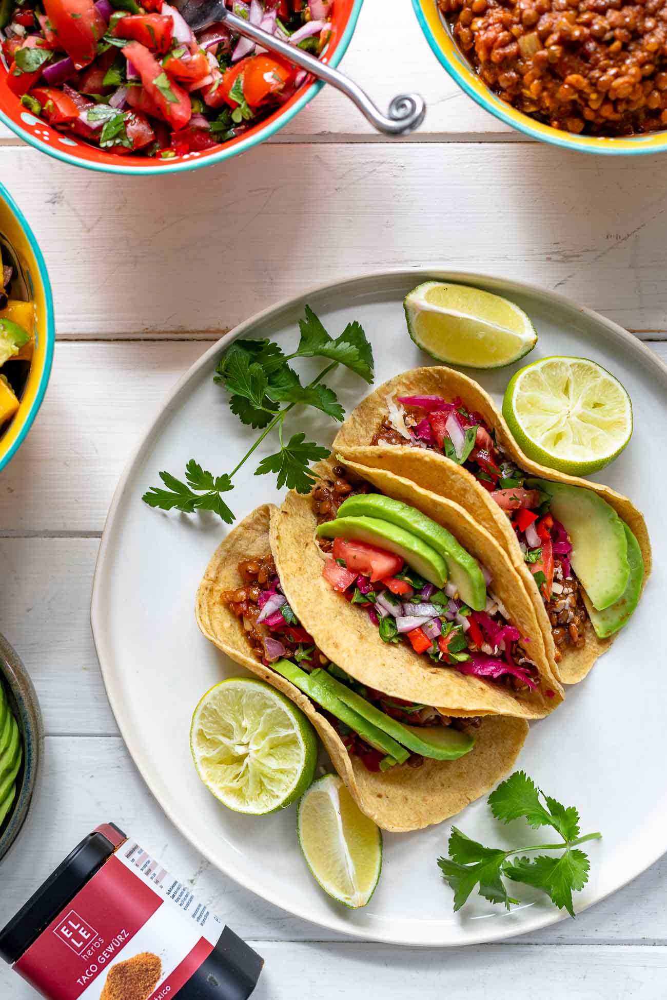 Linsen Tacos Füllung mit Taco Gewürz von Elle Herbs