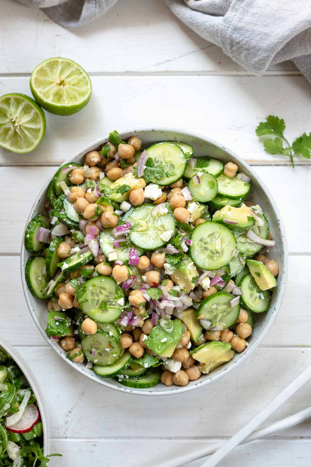 Cucumber Salad with Feta and Chickpeas 