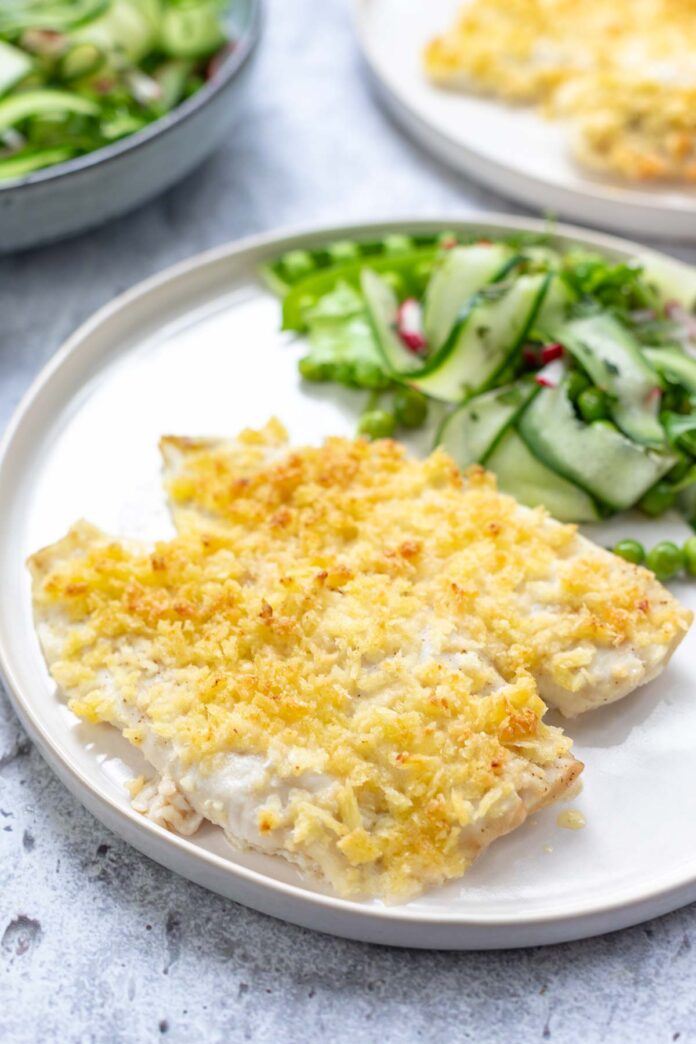 Scholle im Backofen mit Parmesan-Panko-Kruste