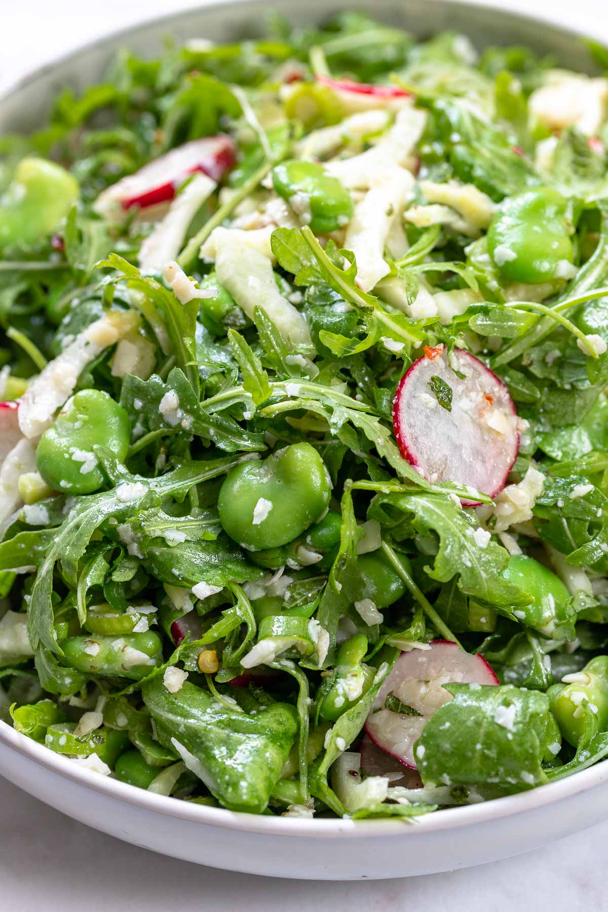 Fresh Fava Bean Salad with Arugula, Fennel and Radishes | Elle Republic