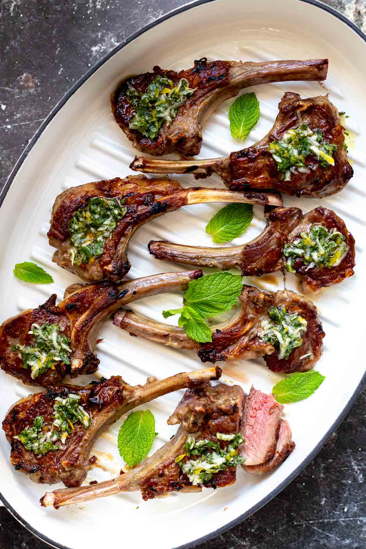 Grilled Lamb Chops with a Honey Lemon Mint Marinade - Hey Grill, Hey