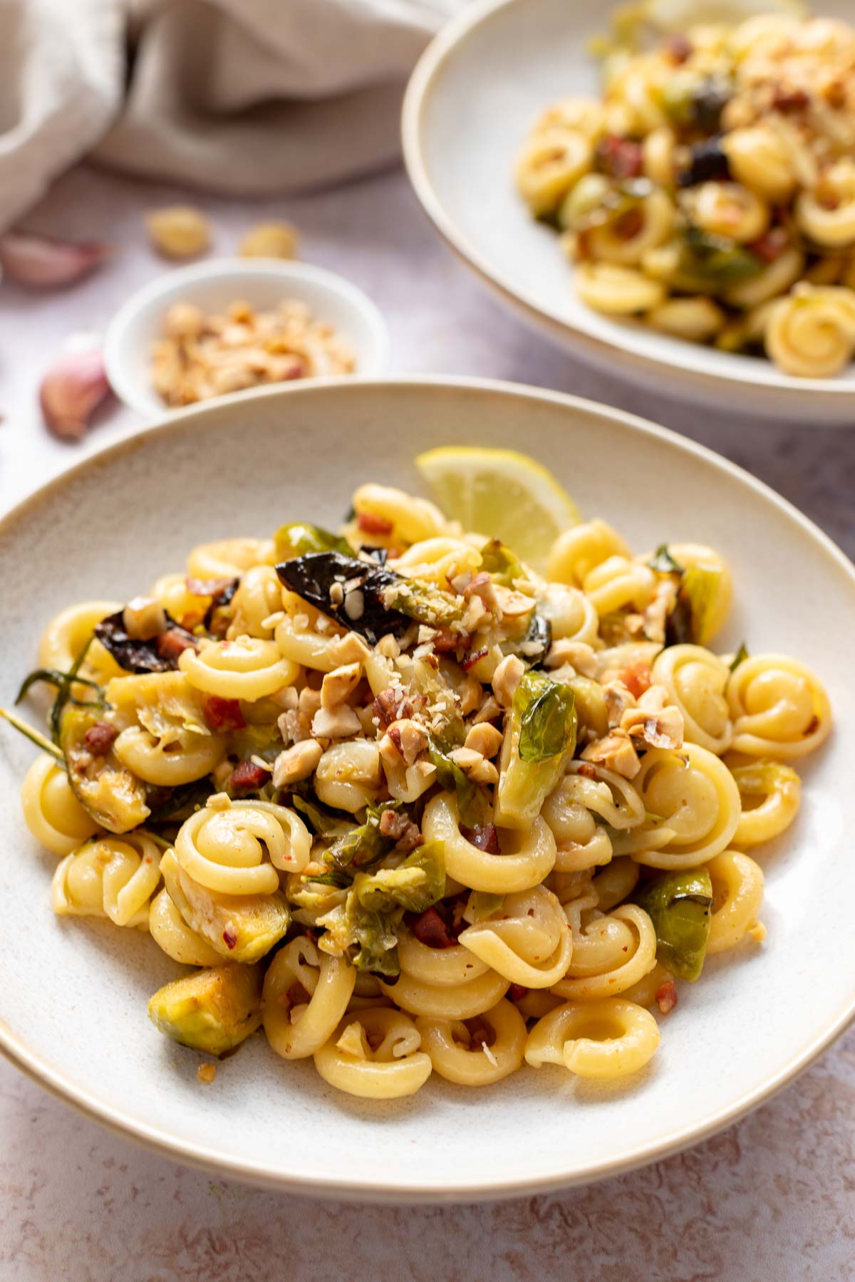Pasta with Brussels Sprouts and Bacon
