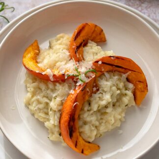 Rosmarin Risotto mit gegrilltem Kürbis Rezept