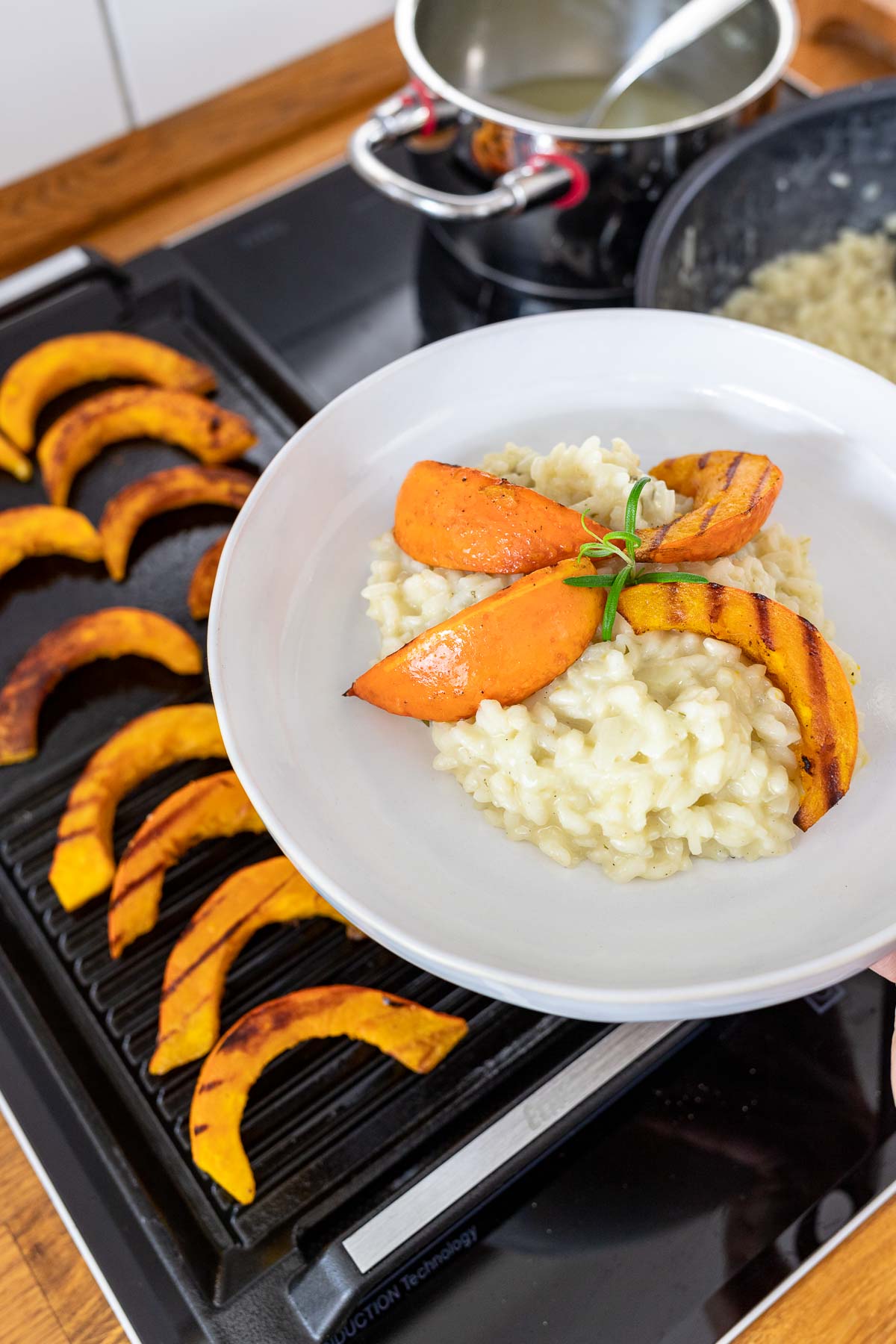 Rosemary Risotto with Grilled Winter Squash