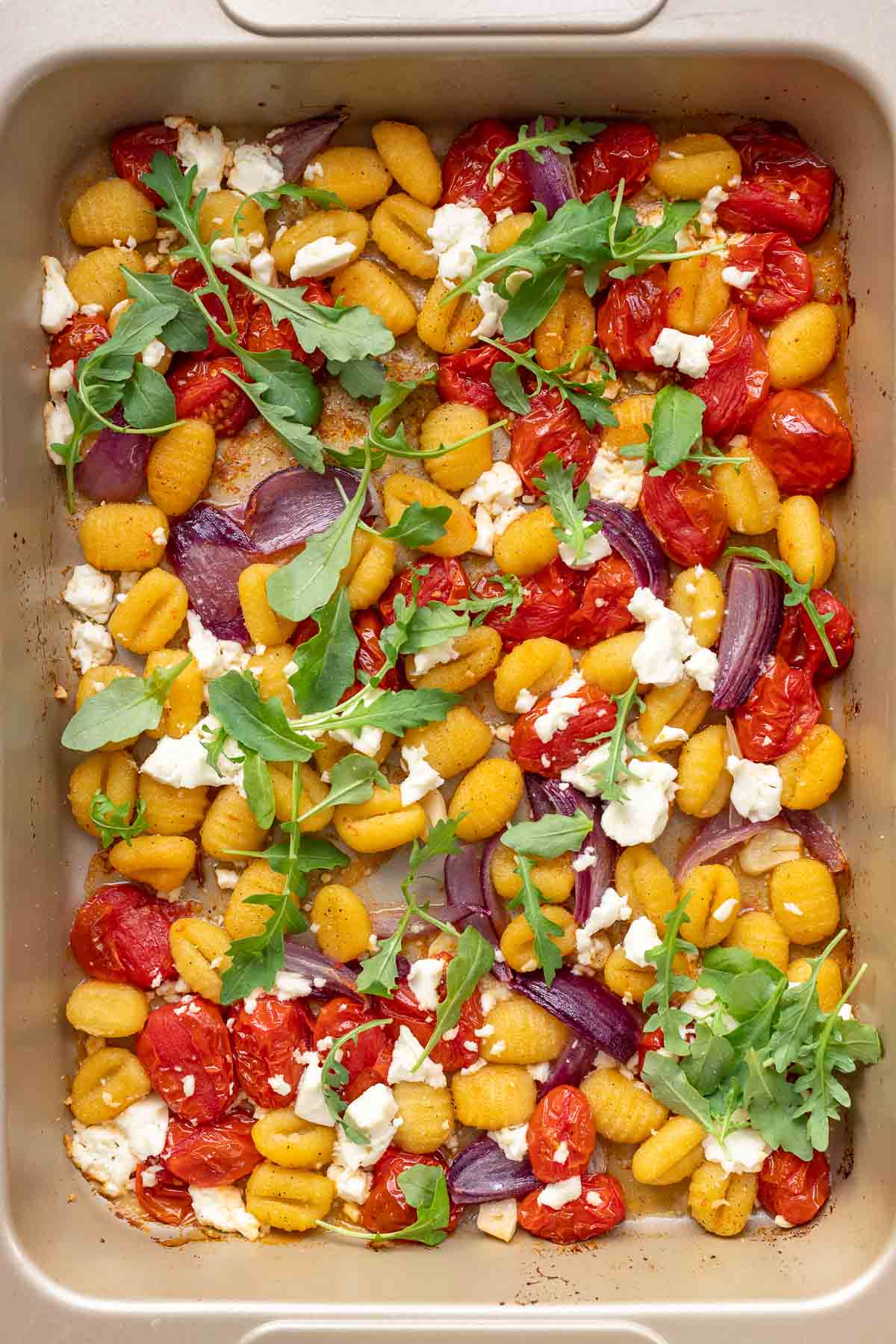 Oven-Baked Sheet pan Gnocchi with Tomatoes and Feta