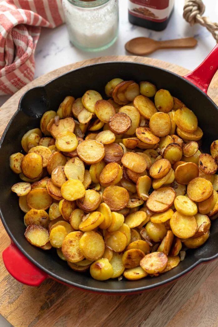 Bratkartoffeln aus gekochten Kartoffeln