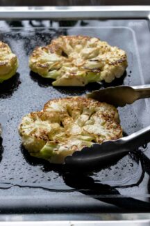 Cauliflower Steaks with Tahini & Caper-Herb Salsa | Recipe | Elle Republic