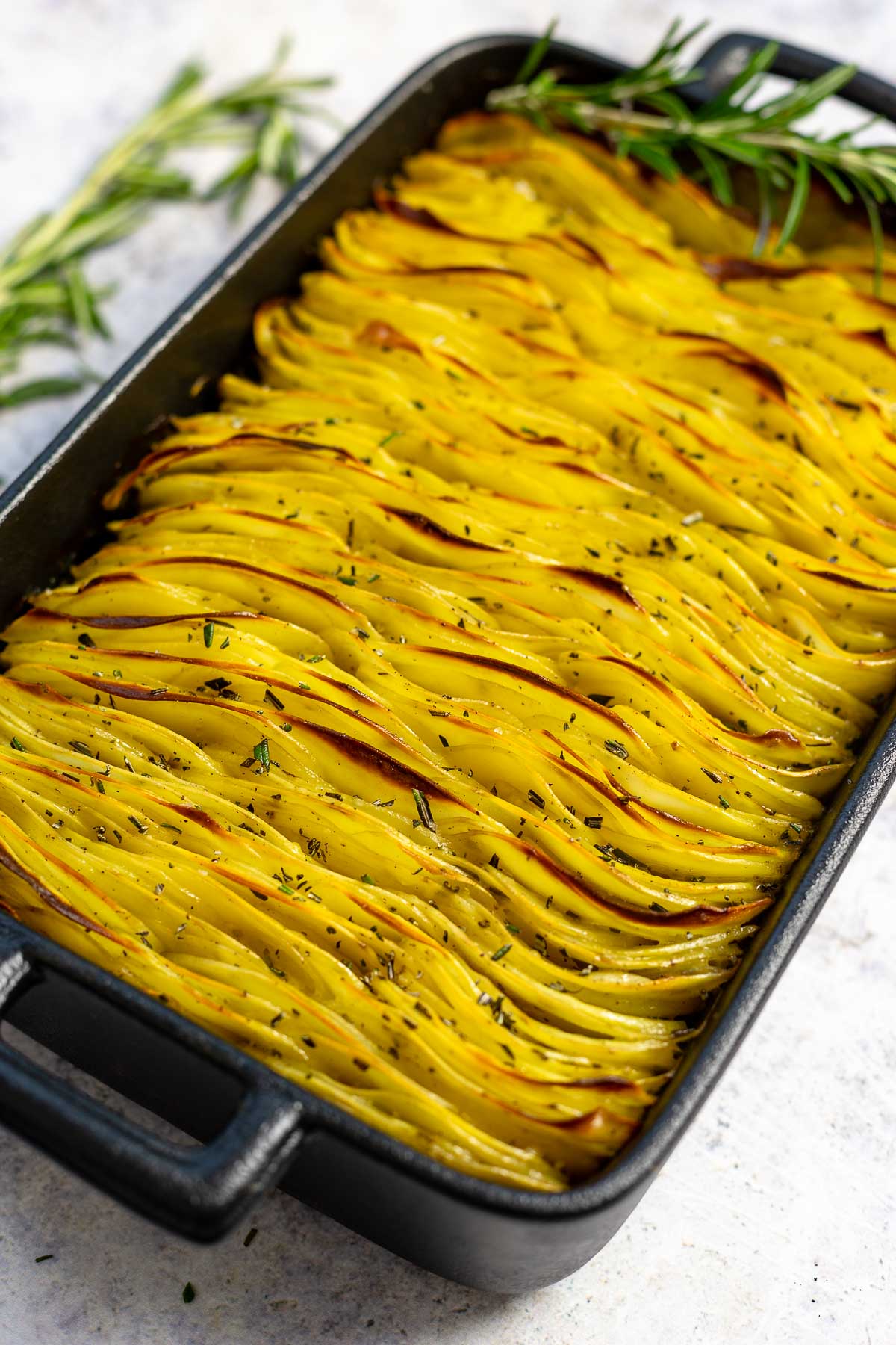 Roasted Leaf Potatoes with Rosemary