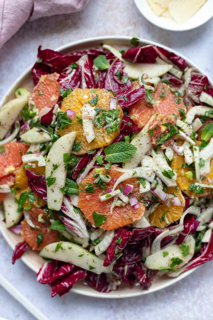 Radicchio-Fenchel-Salat mit Orangen &amp; Birne | Rezept | Elle Republic